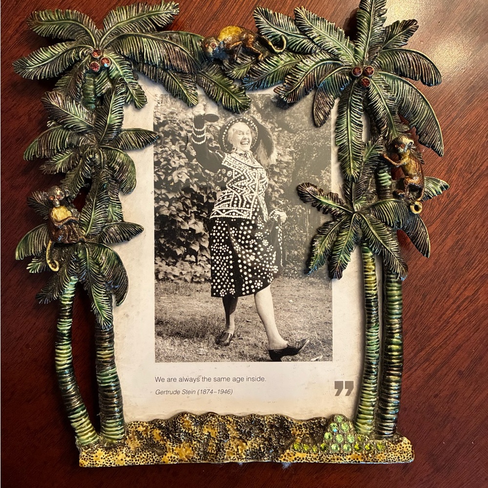 Tropical Palm Tree Monkey Jeweled 5x7 Photo Frame – Glam Jungle Decor - Picture 4 of 9